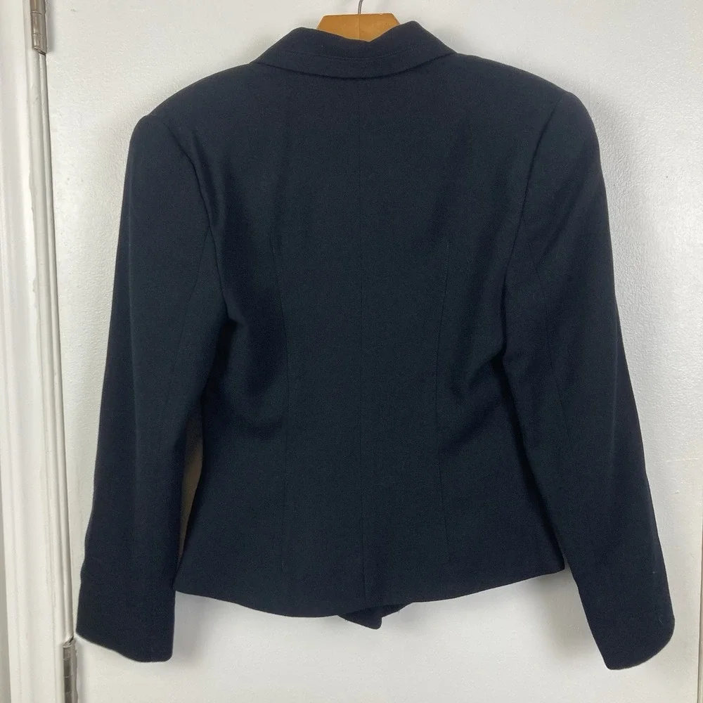 Vintage BEBE Black Wool Blazer Jacket Fitted 4-Button Size 2 Made in USA 90s Y2K